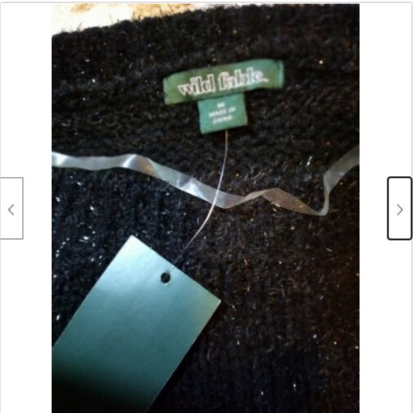 Wild Fable Women's Sweater Tinsel Black Crew Neck Size M - Picture 7 of 8